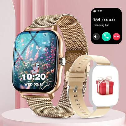 New Fashionable Smartwatch Double Strap, Information Phone Reminders, Can Listen To Music, Sports Watch, Multiple Sports Modes, Unisex, Suitable For Holiday Gifts