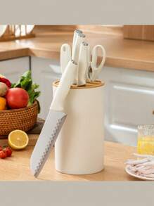 1件套通用刀架，刀具收纳架，餐具刀架，家用台面刀架，刀架，创意塑料刀架，厨房用具架，厨房用品，可拆卸易清洁塑料刀具收纳架，适用于台面和橱柜。（不含刀） - 彩色 - 查看 2