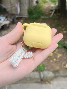 Apple 1pc Daisy Flower Keychain Earphone Cover Compatible With Airpods 4 Pro2 Airpods 3 Airpods2 1 Silicone One-Piece Soft