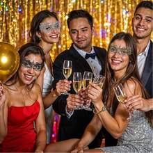 Maska maskaradowa dla dorosłych, 3 szt., elegancka koronkowa maska na oczy dla par, maski na bal maskowy w stylu vintage, koronkowa ozdoba na głowę dla kobiet i mężczyzn, przebranie na bal, bale, imprezy weneckie (czarno-złoto-srebrne)