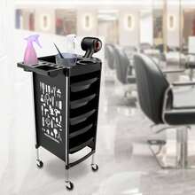 Carrello da parrucchiere di alta qualità, carrello da salone con sistema di cassetti a 5 scomparti, stabile e silenzioso, con porta-attrezzi pieghevole, compatto e pieghevole, postazione professionale per parrucchiere, stilista, acconciatura, organizzazione del salone, taglio dei capelli