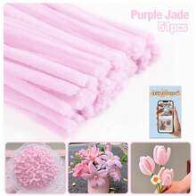 51 件/套超值装 DIY 管道清洁器散装带教程视频，适合花朵，60 种颜色加密雪尼尔茎，适合返校季节，30 厘米彩色管道清洁器工艺用品彩色雪尼尔茎，管道清洁器毛绒金属丝茎有线扭棒发带，价格实惠，质量好，漂亮，非常适合商务 Ganda Ng Kulay 质量好，颜色不一样 - 彩色 - 查看 55