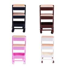 1pc Dollhouse Moving Push Cart Storage Rack Furniture Accessories For 6-Inch BJD Dolls Play Scene (Requires Assembly)