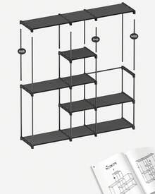Portable Open Wardrobe, Clothes Rack, Freestanding Wardrobe With Clothes Rails And Fabric Shelves For Bedroom, 43 X 182 X 182 Cm Black - Black - View 5