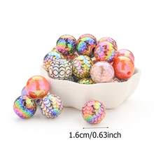 5/10/20pcs 16mm Funny Spider Web Pattern Acrylic Beads, Round Loose Spacer Beads, Colorful, DIY Bracelet Necklace Earring Keychain Phone Strap Craft Decoration Beads