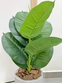 Artificial Ficus Lyrata With Wavy Cone Pot Home Garden - 淺灰色 - 查看 4