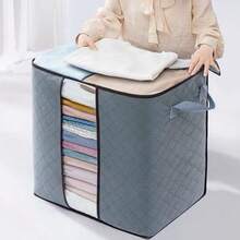 Blanket Organizer Bag Box Coat Wardrobe Anti-Dust Moisture Insect Multipurpose - 淺灰色 - 查看 5