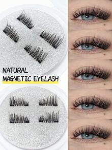 1对磁性假睫毛，半截式，无需胶水，短款磁性假睫毛，打造自然猫眼妆效，可重复使用，适用于睫毛嫁接，尤其适合眼皮较厚的人士、美妆博主，也可作为礼物赠送。 - 半眼睫毛 - 查看 1