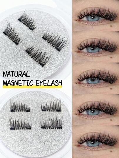 1 Paio Di ciglie Magnetiche Mezze ciglie Senza Colla, ciglie Magnetiche Corte Sguardo Naturale Occhio Di Gatto, ciglie Finte Riutilizzabili Senza Adesivo, Adatte Per Persone Pigre, Blogger Di Makeup, Regalo Per Donne, Strisce Di ciglie, ciglie, ciglie Finte