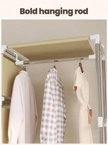 This Wardrobe Is 41.34 Inches Long, Approximately 105 Cm. It Can Be Quickly Assembled Without Tools, Usually With Detailed Instructions. Disassembly Is Also Very Easy, Making It Convenient To Move And Store. The Fabric Part Can Be Cleaned Regularly To Keep It Tidy.