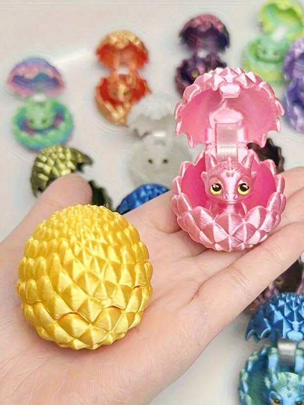 1PC Mini Creative 3D Printed Dragon Egg Set With Gift Bag, Compact And Easy To Carry, Fun Home And Office Desktop Decoration Ornaments, 3d Printed Animals, Fidget, Anti Stress, Fidget Toys, Desktop Decoration, Dinosaur Toys, Ideal Gift For Birthday, Halloween, Christmas, Party Bag Filler, Halloween Decorations, Christmas Stocking Fillers