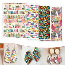 1 coală de hârtie de transfer pentru lut polimeric, imitație de marmură retro abstract flori lut transfer hârtie pentru cercei din lut polimeric, vintage flori margarete transfer hârtie lut bijuterii pictură în ulei bijuterii - Multicolor - Vizualizare 12