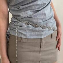 Cinturón Vintage americano 2025, nuevo accesorio vaquero versátil, cadena de cintura con diseño de sensación de minoridad de alta gama - Negro - Ver 5