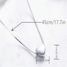 1 Piece Fashion Shiny Heart Necklace Women's Heart Pendant Silvery, Heart Charm Chain Women, Chain Women's Heart, Chain With Heart Pendant, Jewellery The Best Gifts For Women Girlfriend - Love type - View 3