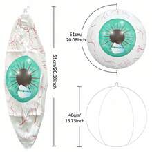 2 pièces Boules oculaires gonflables, en matériau PVC, décoration suspendue convenant pour Halloween, créer une atmosphère effrayante pour la cour, la décoration de fête et les cadeaux de vacances