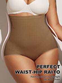 1pc Women High Waist Seamless Shapewear, Strong Tummy Control And Butt Lift, Plus Size