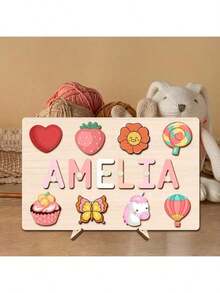 Customized Personalized Name Puzzle Board, Christmas Gift, Name Puzzle, First Birthday Gift, Unique Name Puzzle Board, Baby Boy Or Girl Early Education Toy, 3D Letter Puzzle Toy, Customized Baby Name