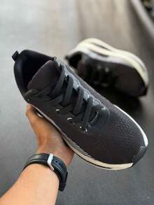 Men's Sports Tennis Shoes Comfortable, Soft, Lightweight, Stylish, Gym, Running, Marathon, Crossfit, Cost-Effective - Đen và trắng - Xem 3