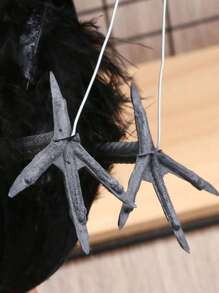 6pcs Halloween Simulation Black Crow Feather Crow Halloween Decoration Crow Garden Props Decoration,Christmas