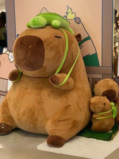 2PCS 80cm Gaint Capybara Toy Big Size Capybara Pillow Simulation Capybara Anime Fluffy Cute Animal Soft Stuffed Doll Christmas Toy Gifts Xmas Decor