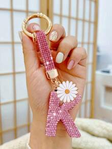 闪亮水钻字母钥匙扣 - 幸运水晶吊坠，闪亮合金饰物，适用于包包和背包 - 生日和特殊场合的完美礼物，钥匙链环包包背包饰物汽车挂件女士女孩礼物，钱包和手提包配件，字母表首字母 A-Z - 彩色 - 查看 29