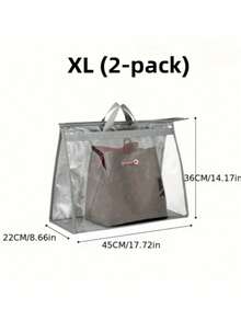 1pc Transparent Large Capacity Portable Storage Bag - High Quality Dust-Proof Hanging Bag, Saves Closet Space, Convenient For Storage And Organization, Each Bag Is Easy To Carry, Minimalist Transparent Handheld Storage Bag, Dust-Proof And Moisture-Proof Storage Bag, Multi-Functional Wardrobe Bag - Grey - View 18