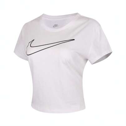 Nike Women's AS W NSW CLUB SS TEE HBR MD Short Sleeve T-Shirt, Knit Crew Neck, THV5003-100