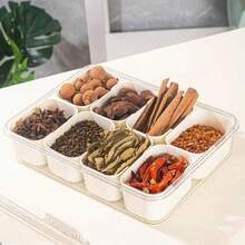 4/8 Grid Portable Snack Platters Organizer Divided Serving Tray With Lid And Handle With Reusable Snack Box Home Decor - Multicolor - View 4