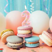 1 buc produs nou macaron bilă colorată 0-9 lumânări digitale creative, lumânări decor tort petrecere de ziua de naștere, placă decor tort desert top