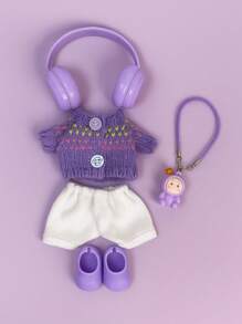 1-6pcs Premium Best-Selling 17cm Labobo Doll Bucket Hat, Labobo Ceramic Hanging Decor, Outfit Accessories For Labubu Dolls - Multicolor - View 3