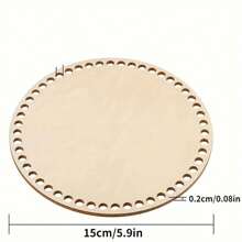 6/12 piezas Fondos de cesta tejida de madera, Fondos de cesta tejida redonda previamente perforados, Adecuado para manualidades DIY y cestas de almacenamiento hechas a mano