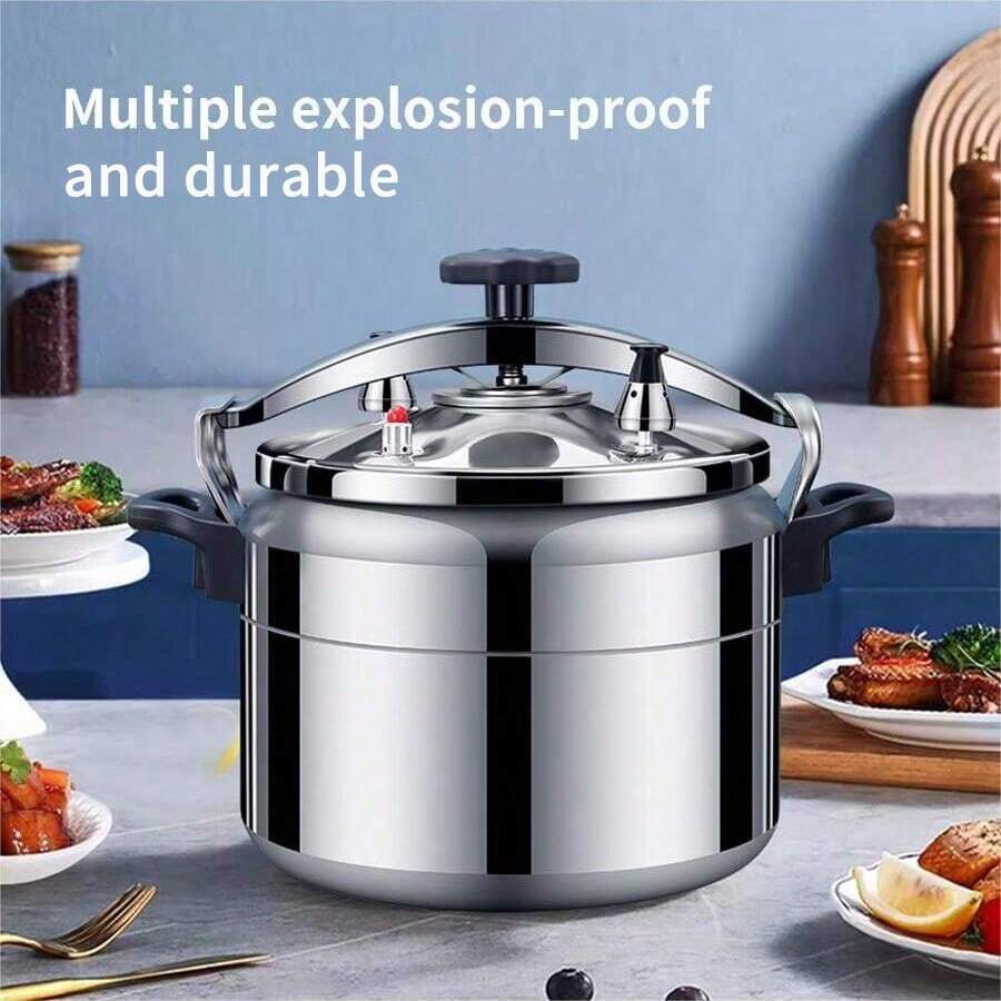 Explosion-Proof Aluminum Alloy Pressure Cooker For Home Gas Stove Commercial Large Capacity Electric Stove Universal Seafood Boil - Black - View 1