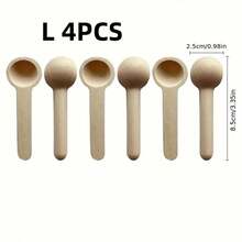 4/8 Pieces Mini Wooden Spoon Long Handle Honey Spoon Jam Spoon Coffee Spoon Dessert Seasoning Salt Spoon Stirring Spoon Spoon - Multicolor - View 10