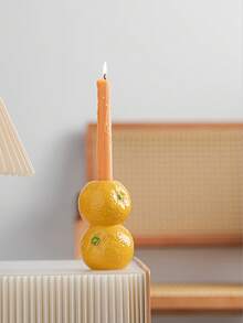 1 件现代简约创意水果形陶瓷烛台、桌面装饰、摄影道具、礼物 - 彩色 - 查看 4