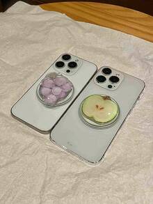 Cute Fruit Pattern Magnetic Phone Stand, Peach, Strawberry, Grape Phone Back Holder, Multi-Function Stand Compatible With IPhone, Android Phone, Gift For Birthday, Family, Friends Push-Pull Phone Grip Phone Holder Phone Accessories - Multicolor - View 6