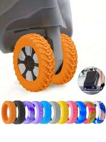 8 件行李箱轮子橡胶保护套、静音行李箱滚轮保护套、可更换硅胶通用轮盖、防震随身行李箱轮子保护套、旅行配件、耐用硅胶行李箱轮子保护套 - 防滑、降噪、减震行李箱轮子套 - 旅行配件，可保护轮子并减少磨损 - 彩色 - 查看 12