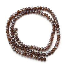 1 pieza Cuentas planas de cristal de ábaco marrón con color AB, opciones de varios tamaños 3/4/6/8mm, cuentas de bricolaje versátiles, coloridas y de moda, adecuadas para pulseras, collares, joyería, colgantes, llaveros y decoraciones - Marrón oscuro - Ver 8