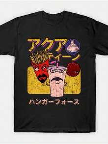 Japanese Retro Style Fan Art Design T-Shirt - Black - View 6