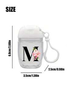 粉色秋海棠字母 A-Z 创意印花图案，透明洗手液空瓶，旅行装，带挂钩白色翻盖，可重复使用瓶盖，便携式空瓶可重新灌装，化妆品容器，适用于液体乳液，旅行装，家庭收纳装，户外旅行装，是送给家人和朋友的贴心礼物，毕业礼物，母亲节礼物，周年纪念礼物。 - 彩色 - 查看 11