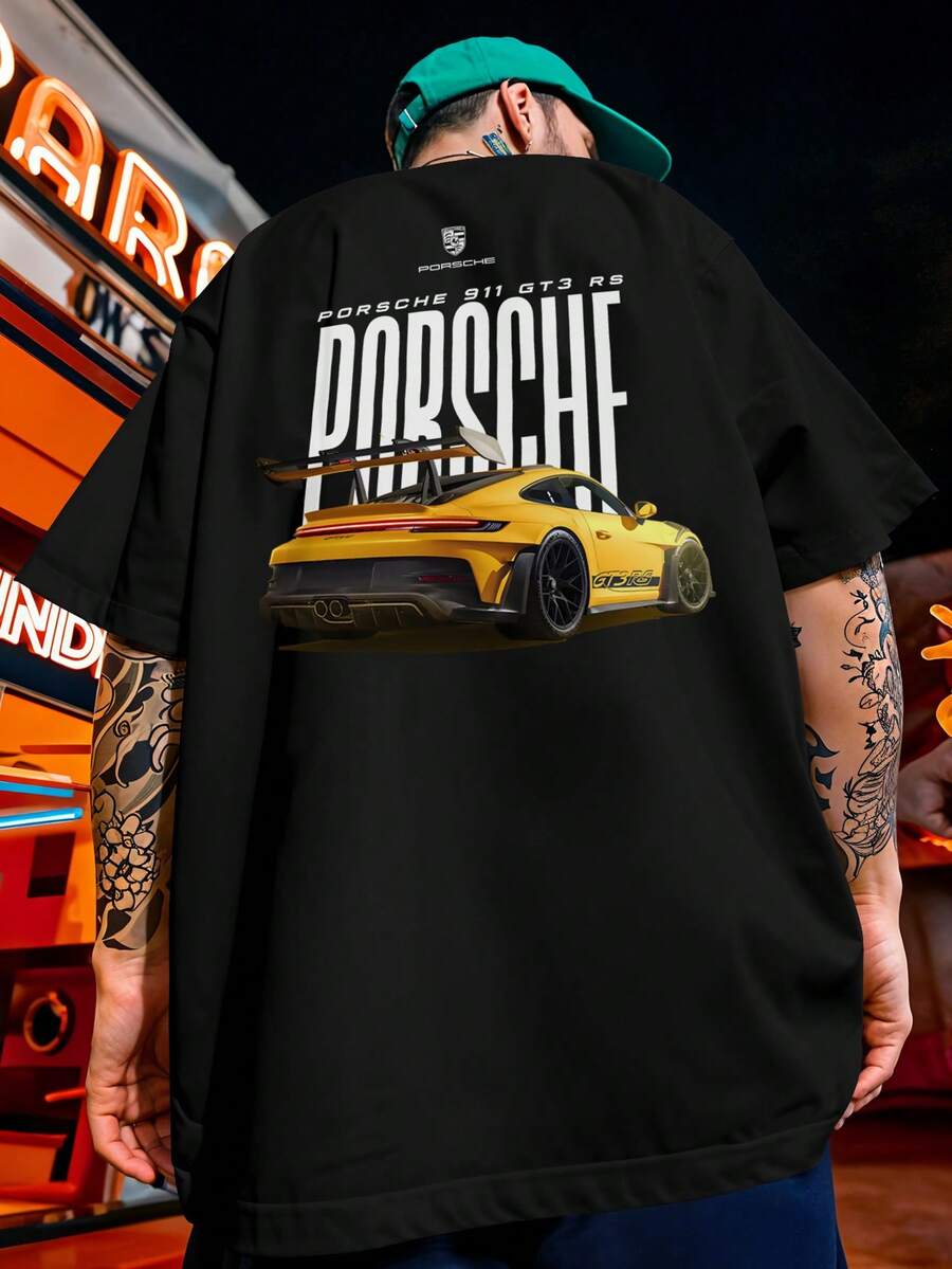 Oversized Streetwear T-Shirt 911 GT3 RS Luxury Automotive Sports REF 7253 VEST NERD - màu đen - Xem 1