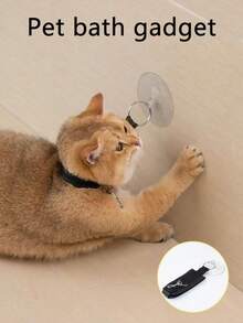 1 pieza/2 piezas Accesorio para baño de mascotas, que facilita el baño. Asegura a tu gato o cachorro mientras te duchas, liberando tus manos y permitiendo que tu mascota se bañe obedientemente. ¡No correrá y tampoco te arañará! ¡Adecuado para animales pequeños como gatos y perros!