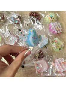 20PCS Mini Soft Doughnuts And Various Desserts Pinch Toys Fluffy Cheesecake Biscuits Toast Wafers Ice Cream Irritable Toys Teen Birthday Gifts