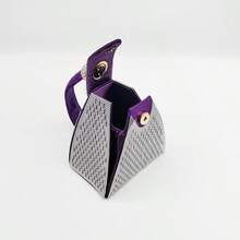 Fashionable And All-Matching Triangular Small Bag With Diamond-Encrusted Handbag Dinner Bag For Ladies And Ladies With Diamond-Encrusted Spherical Decoration Suitable For Parties And Parties. No Mobile Phones - Purple - View 3