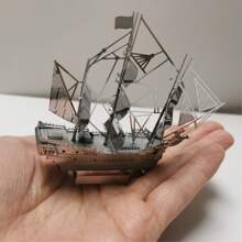 3d金属拼图模型DIY不锈钢扣拼装船模型，色彩鲜艳，香港紫荆花邮轮，天狮小轮，核潜艇，伯克级驱逐舰，救生艇，无需胶水，生日礼物，香港，DIY金属拼装，3d金属