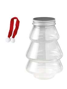 6pcs/2pcs Christmas Candy Storage Jars - Christmas Tree, Christmas Gingerbread Man Juice Bottles, Christmas Snowman Juice Bottles. Made Of High-Quality Plastic, Durable, Portable, And Carefully Designed In Christmas Tree, Gingerbread Man, And Snowman Shapes. - Transparent - View 11