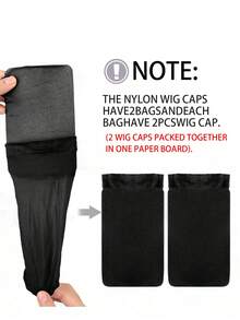 12PCS Black Wig Caps For Women And Men, Stretchy Nylon Stocking Caps With Closed End Mesh, Breathable & Secure Fit