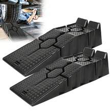 2Pcs Plastic Car Ramps – Heavy-Duty With 2.5 Ton Capacity For Lifting Automotive Vehicles – 320mm Ride Width Loading Ramps - Black - View 1