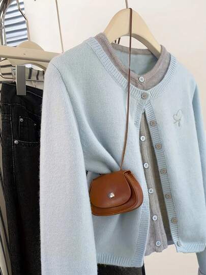 女士柔软百搭针织开衫，减龄显瘦，适合秋冬