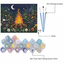 Bonfire Paint By Number Kits For Adult, DIY Oil Acrylic Painting Kits For Adults Beginners On Canvas, Night Sky Art And Crafts Kits ForHome Wall Decor Gifts 16x20 Inch