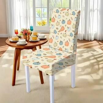 1 Piece/2 Pieces/4 Pieces/6 Pieces/8 Pieces, Autumn Themed Maple Leaf Printed Elastic Chair Cover, Rich Autumn Atmosphere Design, Detachable And Reusable Seat Cushion Protective Cover, Suitable For Home Dining Tables, Chairs, Gardens And Other Decorative Purposes, Beautiful And Practical, Ideal Decoration For Autumn And Thanksgiving.